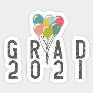 Grad 2021 With Balloons Sticker